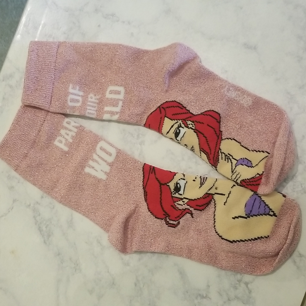 Ariel Pink Glitter Socks